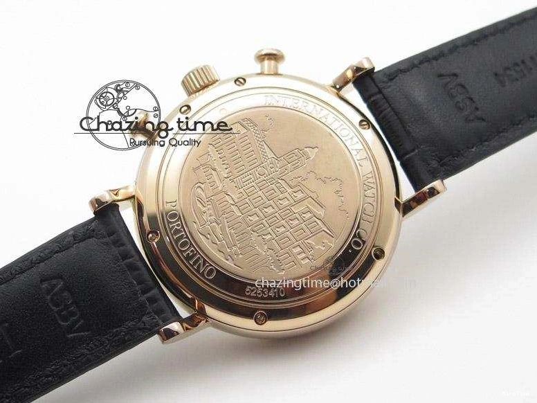 MIROTIME 0517 Portofino Chrono RG Black Dial on Black Leather Strap A HighPerformance 7389